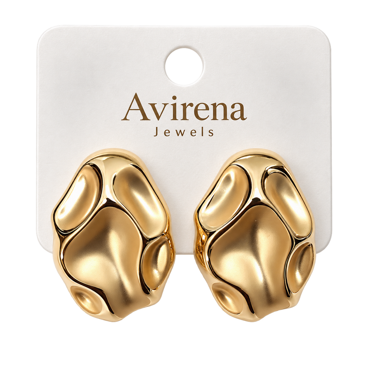 Petra Pebble Studs pebble faceted stud earrings side view