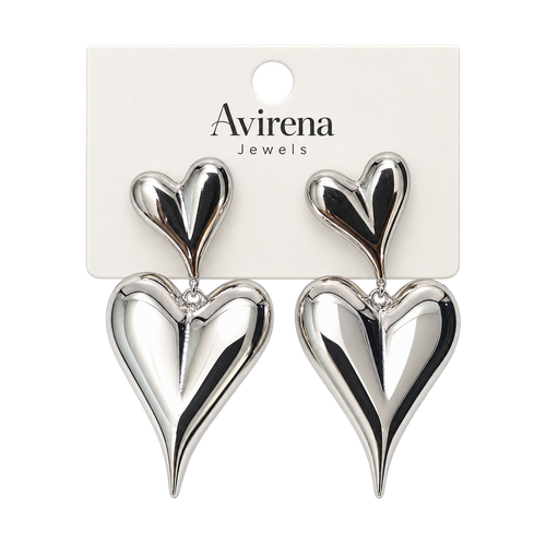 Amara Heart Drops puffed heart earrings detail view