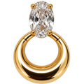 Solene Crystal Hoops gold-tone chunky hoop earrings with oval crystal