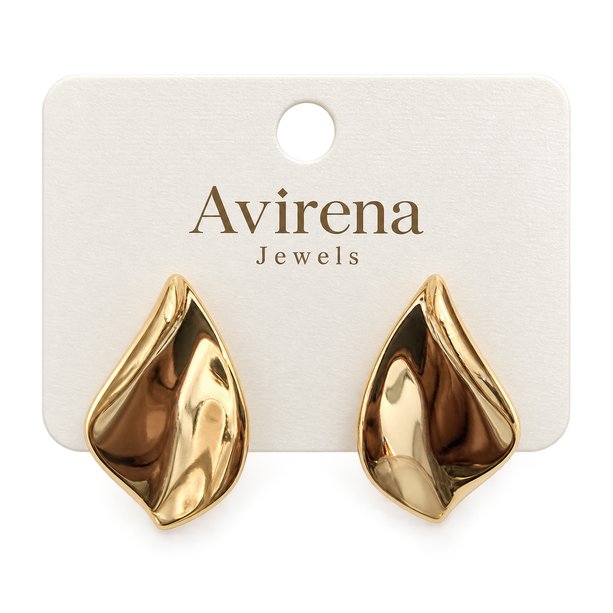 Foglia Leaf Studs sculptural petal earrings side profile