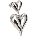 Amara Heart Drops silver-tone double heart drop earrings