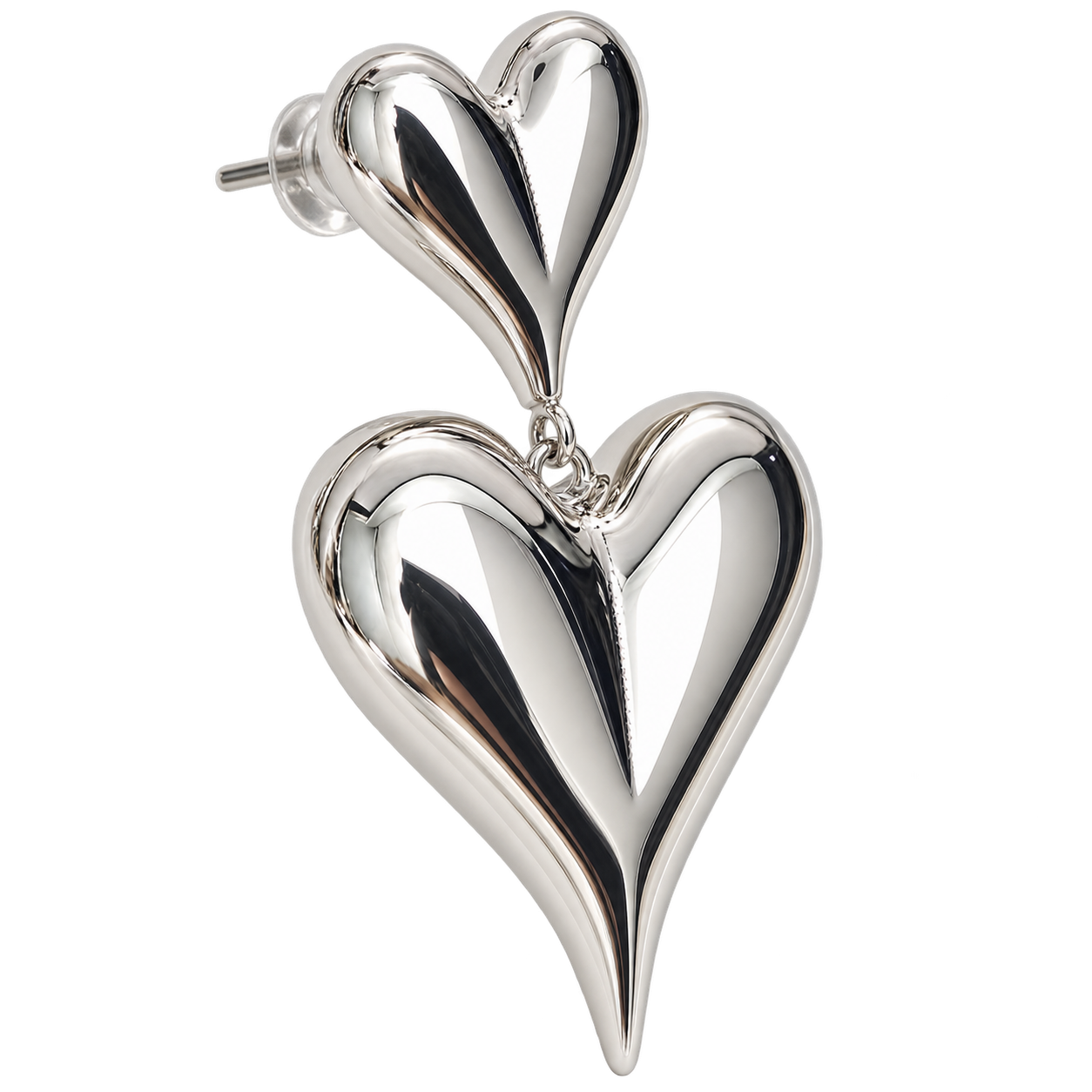Amara Heart Drops silver-tone double heart drop earrings