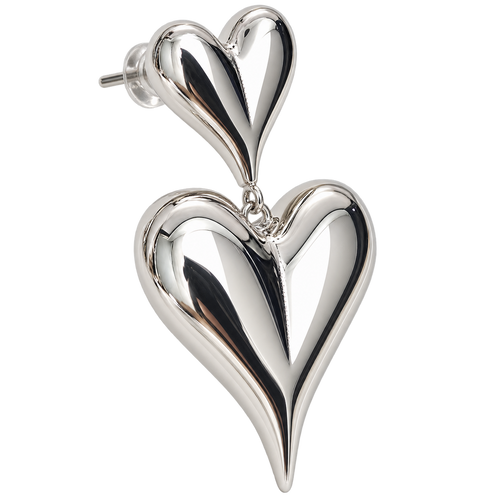 Amara Heart Drops silver-tone double heart drop earrings