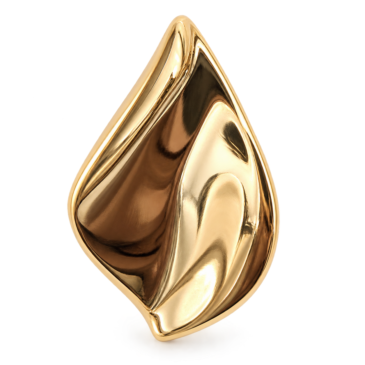 Foglia Leaf Studs gold-tone sculptural folded leaf stud earrings