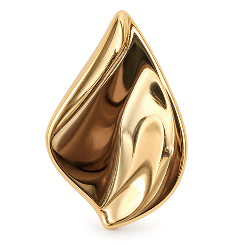 Foglia Leaf Studs gold-tone sculptural folded leaf stud earrings