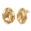 Petra Pebble Studs gold-tone organic faceted dome stud earrings