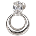 Solene Crystal Hoops silver-tone chunky hoop earrings with oval crystal
