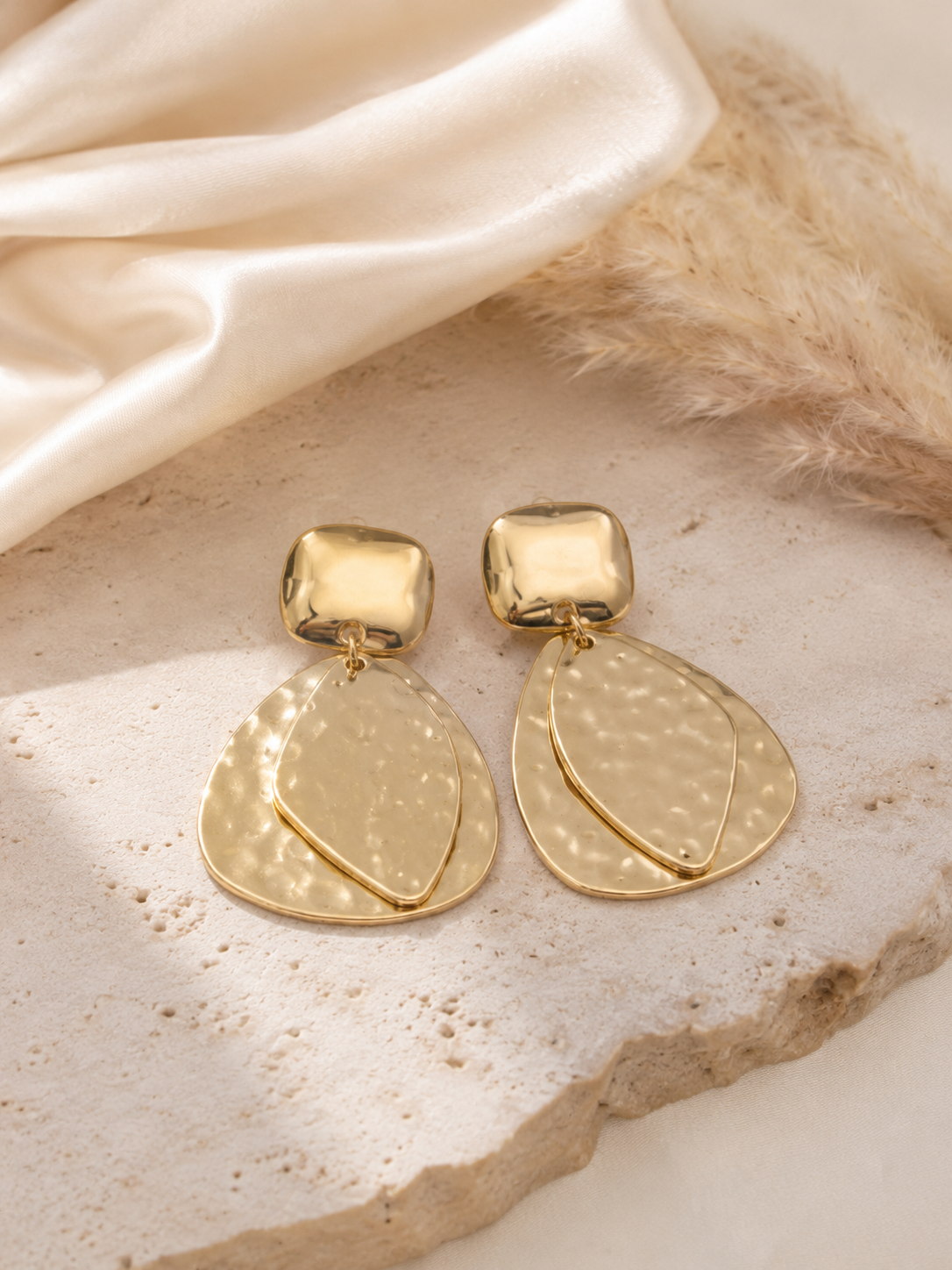 Forma Statement Drops polished gold-tone statement earrings side view