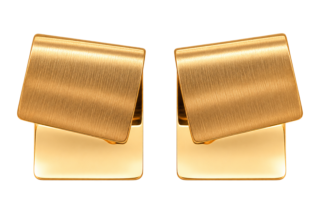 Nadir Square Studs gold-tone brass geometric stud earrings