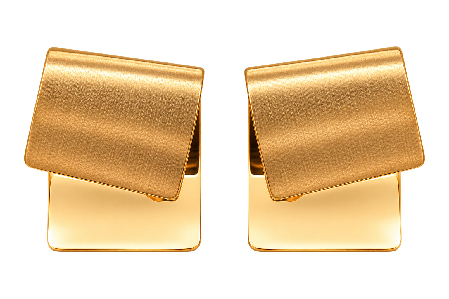 Nadir Square Studs gold-tone brass geometric stud earrings